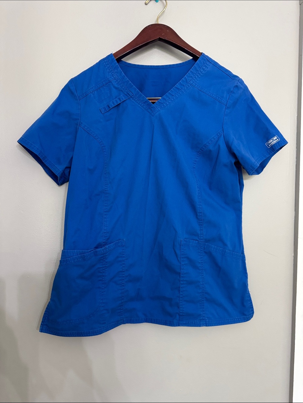 Women's V-Neck Medical Scrub Top - Royal Blue